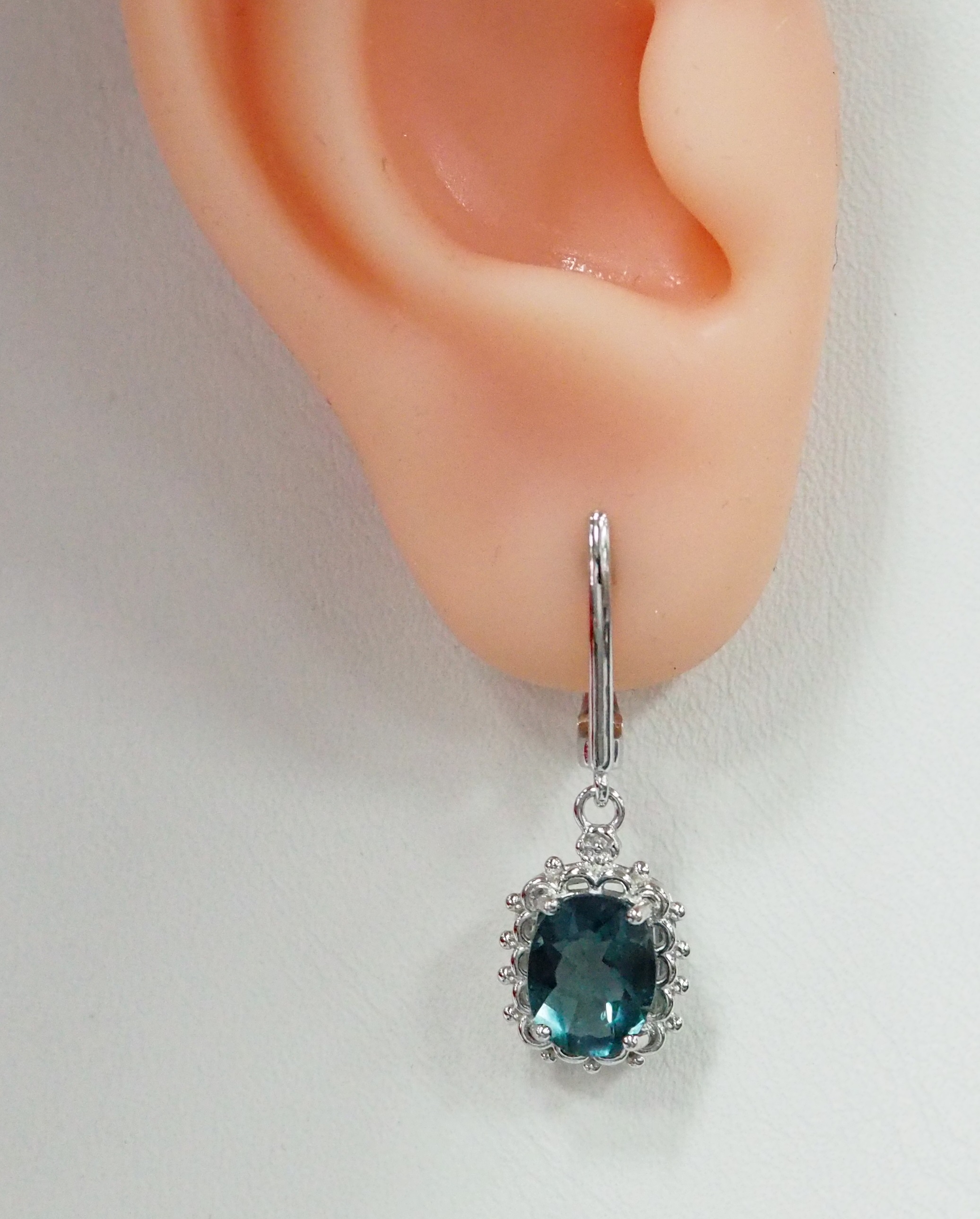 Серебряные серьги с флюоритами